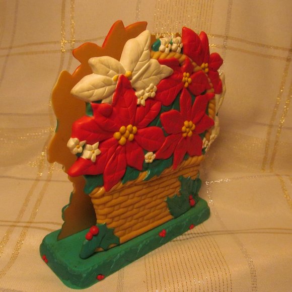 RETRO BAKELITE  napkin holder  Christmas card holder poiensietts RED GREEN. - Picture 5 of 16